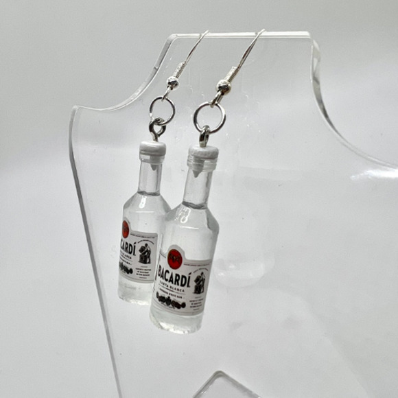 Bacardi Earrings - Alcohol Earrings - Party Earrings - New Years Eve Earrings - Picture 7 of 9